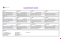 Calendar 2023 Excel