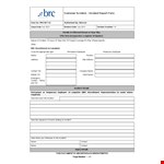 Customer Accident Incident Report example document template