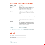 Smart Goals Template - Achieving Progress with Specific Goals example document template
