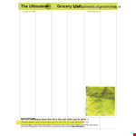 Ultimatest Grocery List Template - Editable for Your Needs example document template