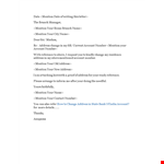 Change of Address Letter - Update Your Account Information & Reference Number example document template