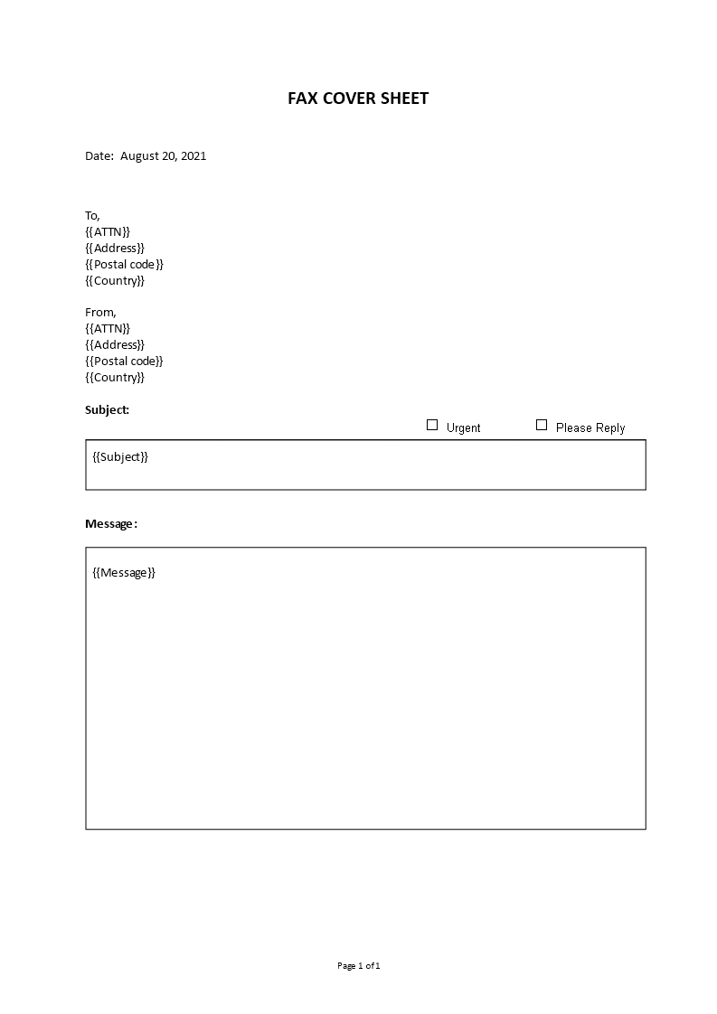 fax cover sheet pdf