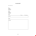 Fax Cover Sheet PDF example document template