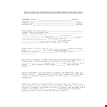Buy or Sell Property with Ease - Purchase Agreement Template example document template