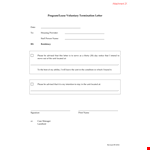 Program Lease Voluntary Termination Letter example document template