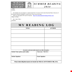 Track Your Reading Progress with Our Student Reading Log Template example document template