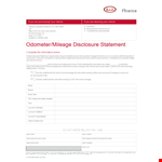 Complete Odometer Disclosure Statement for Vehicle Lessees - Mileage Included example document template