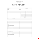Gift Receipts A example document template