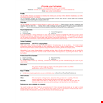 Sample Professional Resume example document template
