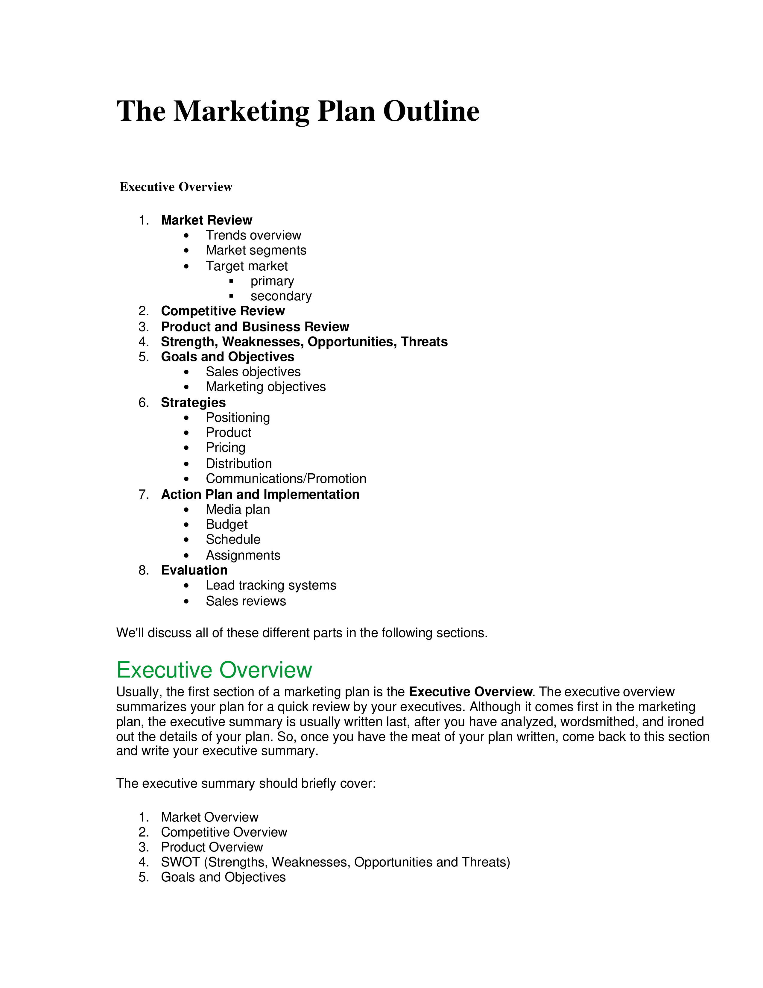 Simple Marketing Plan Outline simple-marketing-plan-outline
