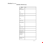 Diet Diary Exercise Log example document template