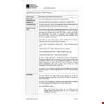 Marketing Real Estate Job Description example document template
