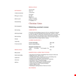 Entry Level Marketing Assistant Resume example document template
