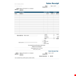 Sales Order Receipt example document template