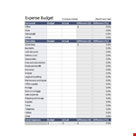 Expense Budget Template Excel example document template