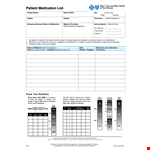 Printable Patient Medication List - Keep Track of Your Medication example document template