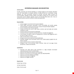 Enterprise Manager Job Description example document template