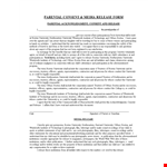 Parental Media Release Form Template example document template