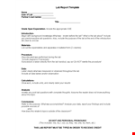 Lab Report Template example document template