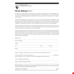 National Photo Release Form - Service Hereby Grants Permission for Photo Release example document template
