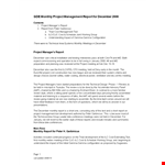 Project Management Report Template for Monthly Analysis | Peter | Triad example document template