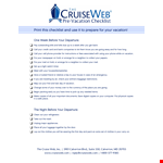 Cruise Vacation Checklist Template - Ensure a stress-free vacation with this comprehensive checklist example document template 