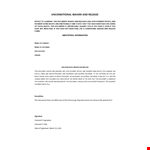 Unconditional Waiver and Release Form Template example document template