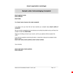 Acknowledge Customer Complaints with Sample Letter - Insert example document template 