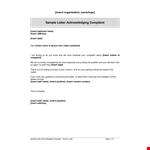 Acknowledge Customer Complaints with Sample Letter - Insert example document template