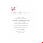 Experimental Research Proposal Format example document template