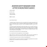 Aviation Safety Manager Cover letter example document template