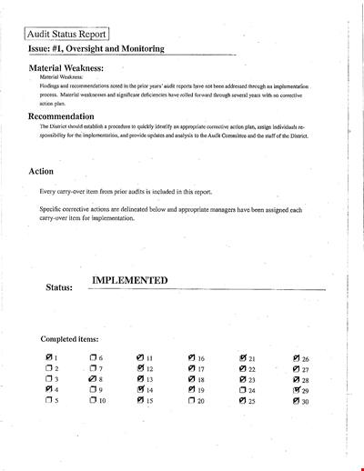 Check the Status of Your Audit with Our Sample Audit Status Template