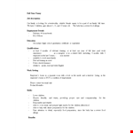 Full Time Nanny Job Description, Employer, Contact, Children example document template