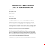 Business Office Manager Cover letter example document template