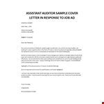 Assistant Auditor Sample cover letter  example document template