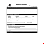 Payment Authorization Letter Template example document template 