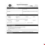 Payment Authorization Letter Template example document template
