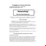 Networking Follow Up Email Template | Information, Thank You, Follow Up | Networking example document template