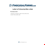 Sales Follow Up Letter Template: Streamline Your Follow-up Process example document template
