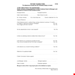 Return to Work Form for Managers - Streamline Absence Reporting example document template