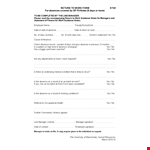 Return to Work Form for Managers - Streamline Absence Reporting example document template 