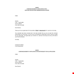 Acknowledgement Letter for Job Application at Lawrence University example document template