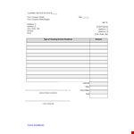 Cleaning Service Invoice Template Word example document template 