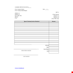 Cleaning Service Invoice Template Word example document template