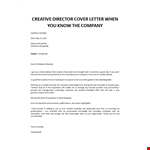 Creative Director cover letter example document template