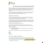 Professional Business Sales Resume example document template