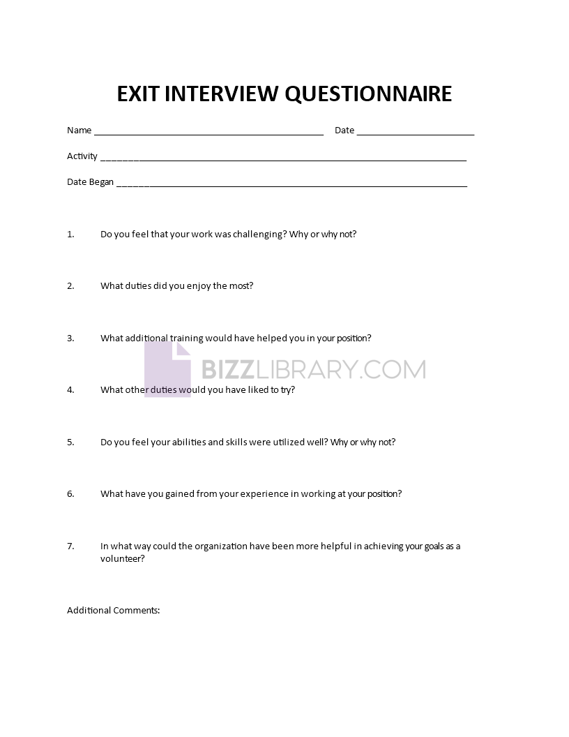 exit interview survey