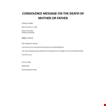 Condolence Message example document template