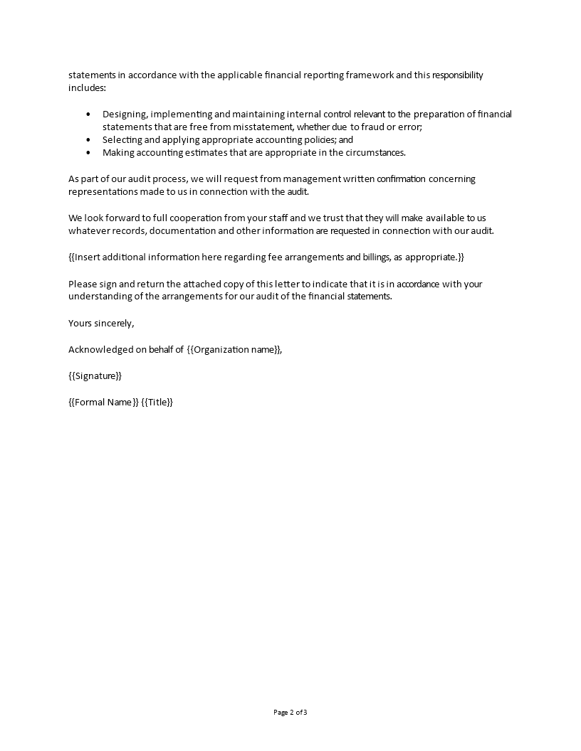 audit acceptance letter example