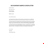 Accountant sample cover letter example document template